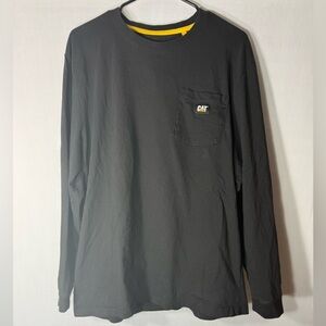 CAT Long Sleeve Pocket Tee in Black
